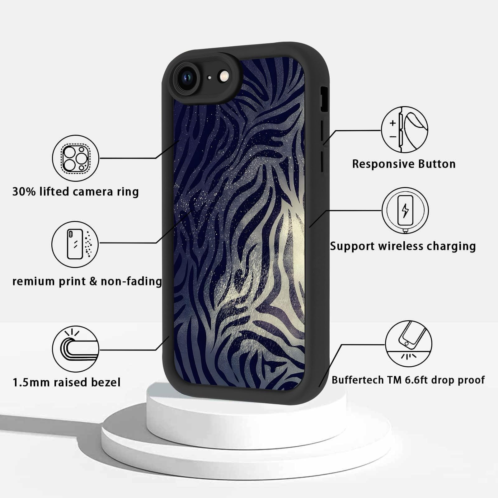 Amazon.com: Cute Stripes Zebra Phone Case for iPhone 8 iPhone 7